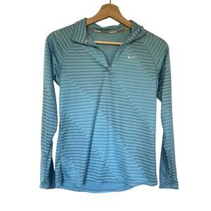 Nike running dri-fit women's quarter zip nike‎ element top XL blue gray striped